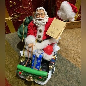 Kurt Adler Fabrich Santa Clause In Sleigh